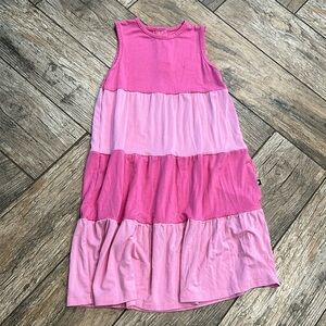 Sweet bamboo sleeveless pink tiered dress size 4